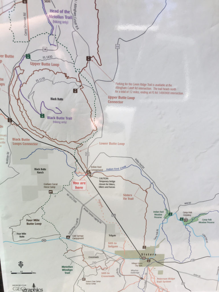 Map of Camping Spots in Sisters Oregon